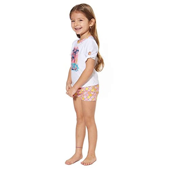 Tommy Bahama KIDS Toddler Girl Rash Guard & Swim Shorts, 2pc Set - Picture 4 of 6
